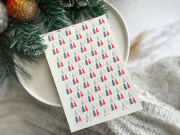 1 Sheet, Approx 13x90cm, Christmas Print Water Decal Image Transfer for Polymer Clay / Ceramics